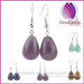 Wholesale fashion natural Crystal stone amethyst fishhook earrings teardrop shaped earrings jewelry